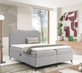 Jasnoszare łóżko kontynentalne 5 rozmiarów R7-L39