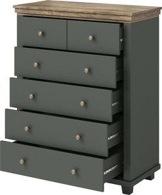 Komoda EVOLETTA 90 cm do Salonu Sypialni 6 Szuflad Zieleń