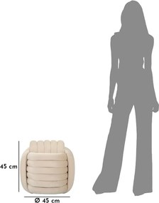 Kremowy aksamitny puf Softy – Mauro Ferretti