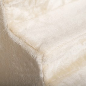 PawHut Schodki dla zwierząt 4-stopniowe z pluszową pokrywą, schodki dla psa/kota, płyta wiórowa, beżowe, 60x35x44cm | Aosom PL