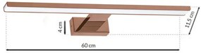 Podłużny kinkiet łazienkowy złoty  13,8W 60x11,5x4 cmH1-L79