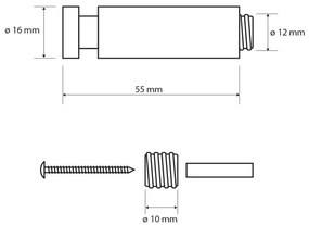 SAPHO XR213 X-Round wieszak 5 cm,  srebrny