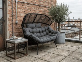 Sofa ogrodowa AURELO dwuosobowa 146 cm, czarna