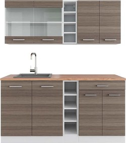 Pojedyncza kuchnia szlachetny szary/biały 160x60x81.6 r-line