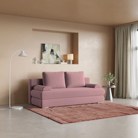 Masseno Sofa ASPERO z funkcją spania i pojemnikiem na pościel - Pudrowy róż - KRONOS 27