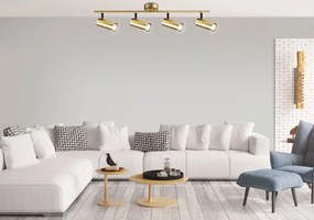 Czteropunktowa lampa nowoczesna na listwie mosiądz - Z021-Kesprit