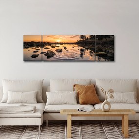 Obraz powierzchni wody o zachodzie słońca (170x50 cm)