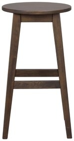 Ciemnobrązowe hokery z litego drewna dębowego zestaw 2 szt. (wysokość siedziska 65 cm) Austin – Rowico
