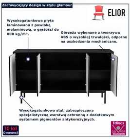 Czarna komoda na nóżkach L5-A28