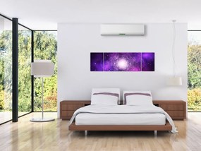Obraz fioletowej abstrakcji (170x50 cm)