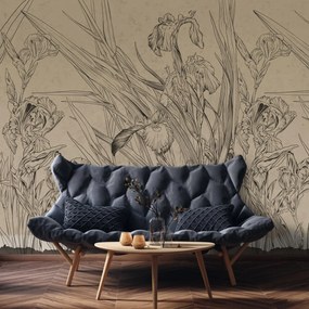 Fototapeta - Kontury kwiatów (196x136 cm)