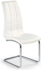 Białe pikowane krzesło na płozach D9-T15