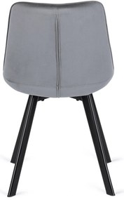 Zestaw Stół Okrągły Rozkładany HARRY 102-142 cm Dąb Craft/Czarny i 6 Krzeseł Tapicerowanych RICK Szarych Nowoczesnych