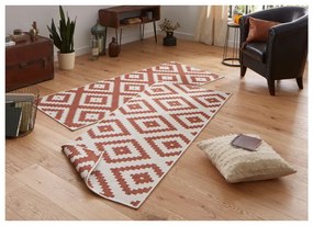Czerwono-kremowy chodnik odpowiedni na zewnątrz NORTHRUGS Malta, 80x345 cm