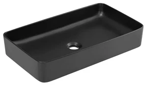 COMAD UM-6275 SLIM 60 BLACK DP - Umywalka nablatowa SLIM 61x34 cm matowy czarny