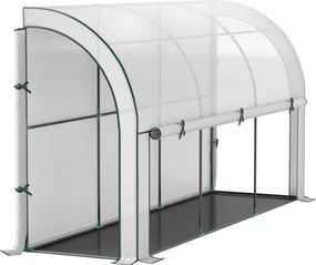 Outsunny Szklarnia Montowana na Ścianie, Dostępna Dla Roślin, Plandeka Plastikowa, 300 x 80 x 157 cm, Biała