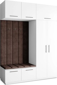 Masseno Garderoba REMA 180/240/60 cm Nowoczesna Szafa do Przedpokoju Biała, MONOLITH 29 (Brązowy)