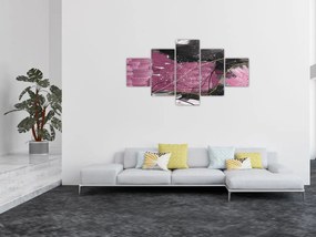 Obraz - Różowo - czarna abstrakcja (125x70 cm)