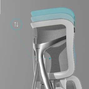 Ergonomiczny fotel z regulowanym podnóżkiem Brave V-Kinetic szary