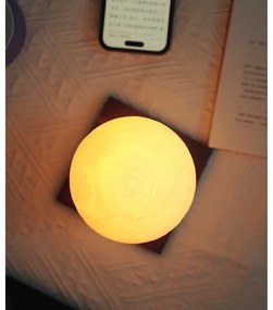 Ciemnobrązowa lampa stołowa LED z litego drewna orzechowego (wysokość 13 cm) Smart LunaSpin – Gingko