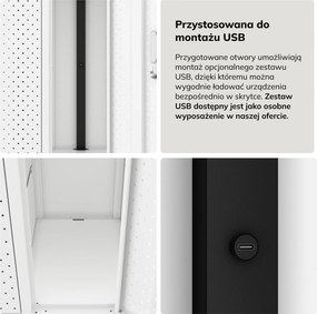 Perforowana szafka ubraniowa BHP skrytkowa Bartek Pro, 136 x 45 x 172 cm, kolor biały
