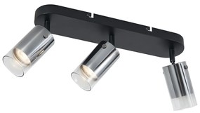Nowoczesny reflektor sufitowy Gunmetal 3-punktowy obrotowy i regulowany - Drain Nowoczesny Oswietlenie wewnetrzne