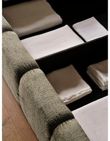 Zielone tapicerowane łóżko dwuosobowe ze schowkiem i stelażem 200x200 cm Lupine – Micadoni Home