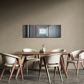 Obraz - Widok z wnętrza budynku (z zegarem) (90x30 cm)