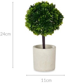 Sztuczny krzew ozdobny w ceramicznej doniczce, 24 cm