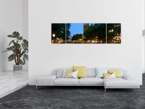 Obraz nocnego historycznego miasta (170x50 cm)