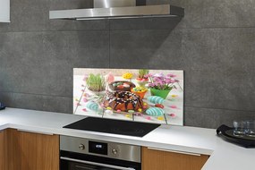 Szkło do Kuchni na Ścianę Wielkanocne Ciasto i Pisanki