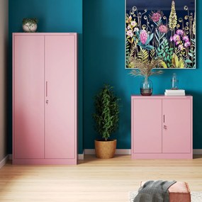 Szafa biurowa Fresh Style Jan 90x40x185 cm pudrowy róż