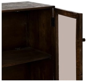 Brązowa witryna z litego drewna mango 80x100x40 cm Ravi – Ixia