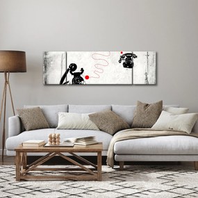 Obraz - Rysunek telefonu w stylu Banksy (170x50 cm)