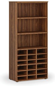 Regał sortujący PRIMO WOOD, 800 x 420 x 1781 mm, 18 przegród, orzech