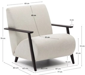 Beżowokremowy fotel z tkaniny szenilowej Meghan – Kave Home