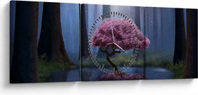 Obraz - Magiczna noc (z zegarem) (90x30 cm)