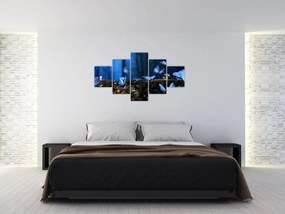 Obraz niebieskich motyli (125x70 cm)