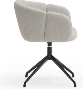 Jasnoszary tapicerowany fotel jadalniany z podłokietnikami Add – Teulat