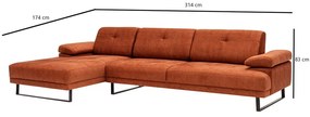 Orange Artie Mustang sofa narożna, lewy narożnik
