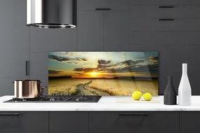 Panel Szklany do Kuchni Droga Przez Złote Pola