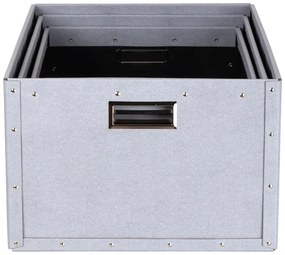 Jasnoszare kartonowe pojemniki zestaw 3 szt. Ture – Bigso Box of Sweden