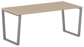 Biurko PRIMO IMPRESS, 180x90 cm, szaro-srebrna podstawa, buk