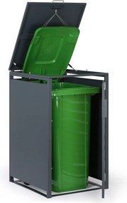 Wiata na pojemnik na odpady 240 l, 1160 x 695 x 800 mm, dekor drewna