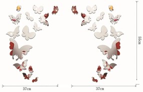 Zestaw 28 naklejek lustrzanych Ambiance Butterfly