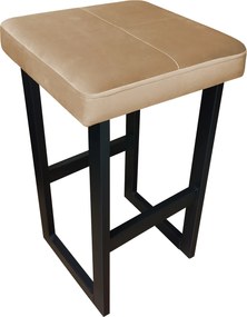 Hoker ALEX krzesło barowe tkanina Welur podstawa metalowa : Kolor Stelaża - Czarny , Kolor tkaniny - VELVET - MG06, Wysokość - 60 cm