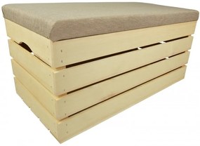 Pufa kufer skrzynia drewniana sosnowa siedzisko 80cm naturalna