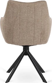 Zestaw Stół Rozkładany VERONA 160-240 cm Dąb/Czarny i 4 Krzesła MUMBAI Beżowe