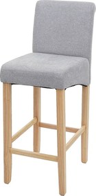 Stołek barowy MCW-C33,  jasnoszary, jasne nogi, tkanina/tekstylia