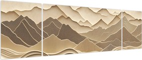 Obraz - 3D linie gór (170x50 cm)